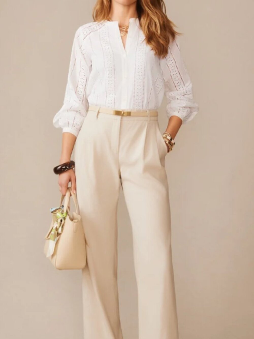 Theory Womens 2 Cream Ivory Tailored Straight Leg Dress Pants Trousers
